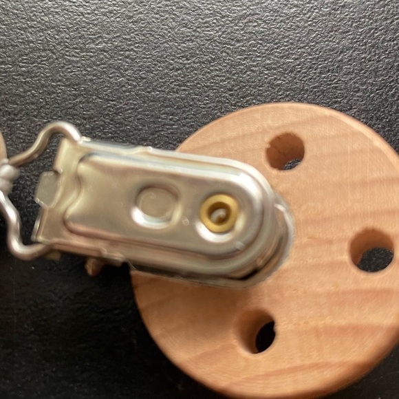 BAT WOODEN STROLLER CHAIN, RATTLE, AND PACIFIER CLIP - Picture 5 of 7